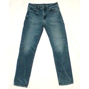 AMERICAN EAGLE JEANS MENS 28X30 FLEX SLIM STRAIGHT BLUE DENIM WASH PANTS CASUAL